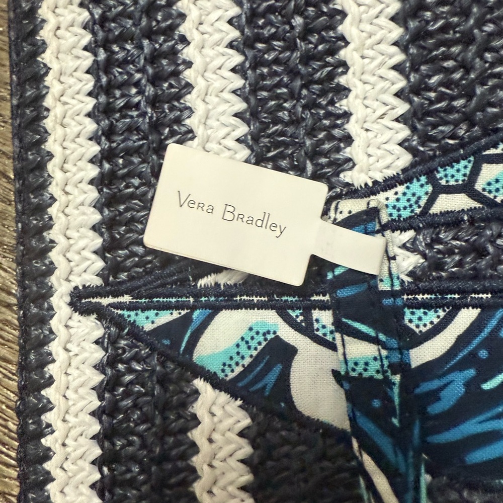 Vera Bradley Navy and White Striped Clutch with Sailboat - Picture 3 of 8